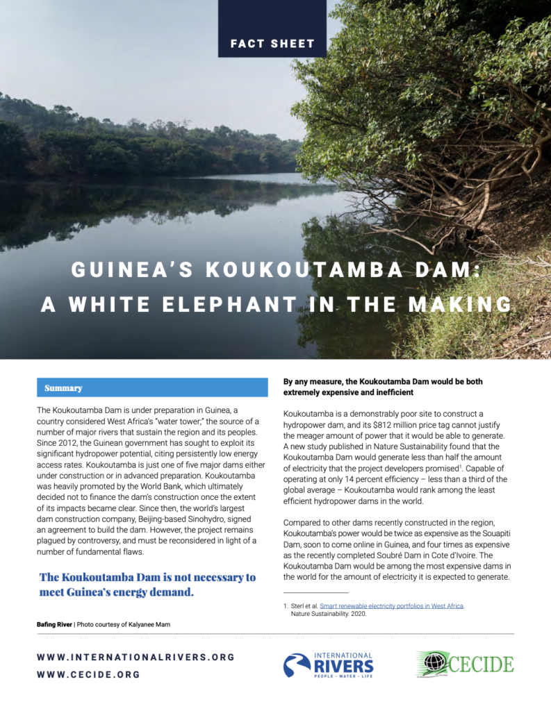 Koukoutamba Dam factsheet photo
