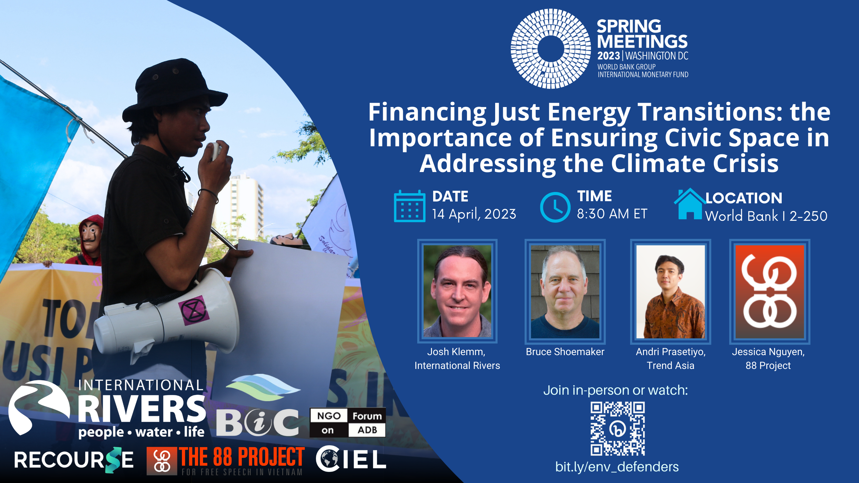Financing Just Energy Transitions: the Importance of Ensuring Civic Space in Addressing the Climate Crisis event at the World Bank